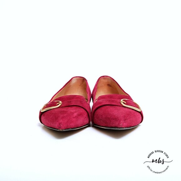 M. Gemi Suede Pointed Toe With Buckle Flats - Picture 3 of 15